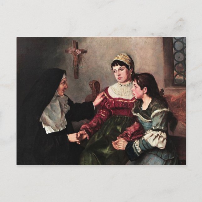 Carte Postale Nun donnant confort (Devant)