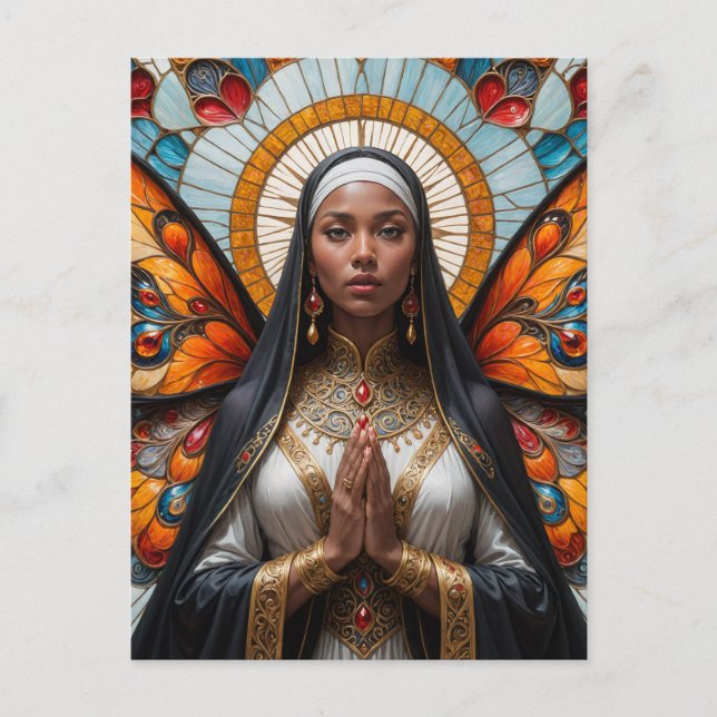 Carte Postale Nun papillon (Devant)