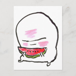 Carte Postale nuppera kun mange la pastèque