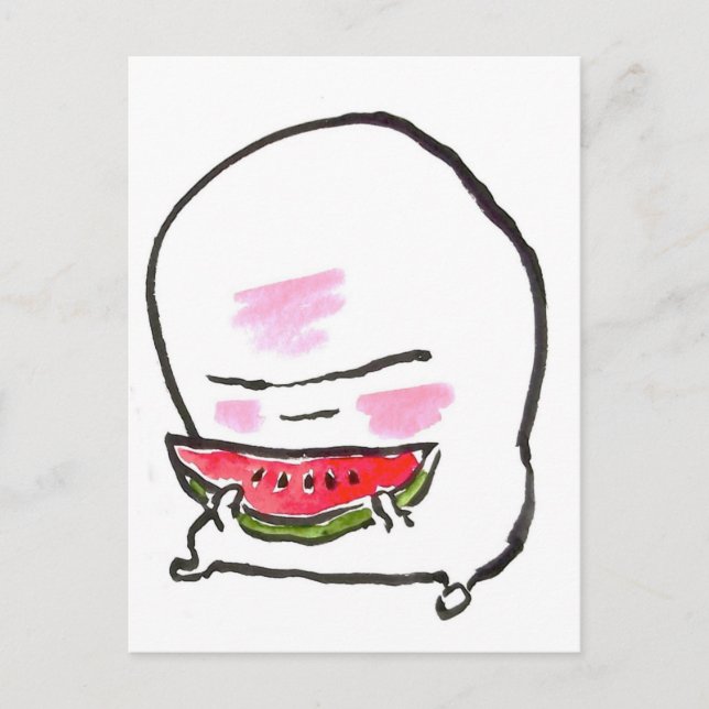 Carte Postale nuppera kun mange la pastèque (Devant)