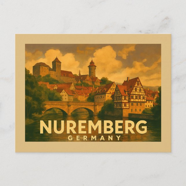 Carte Postale Nuremberg Allemagne Ville Art (Devant)