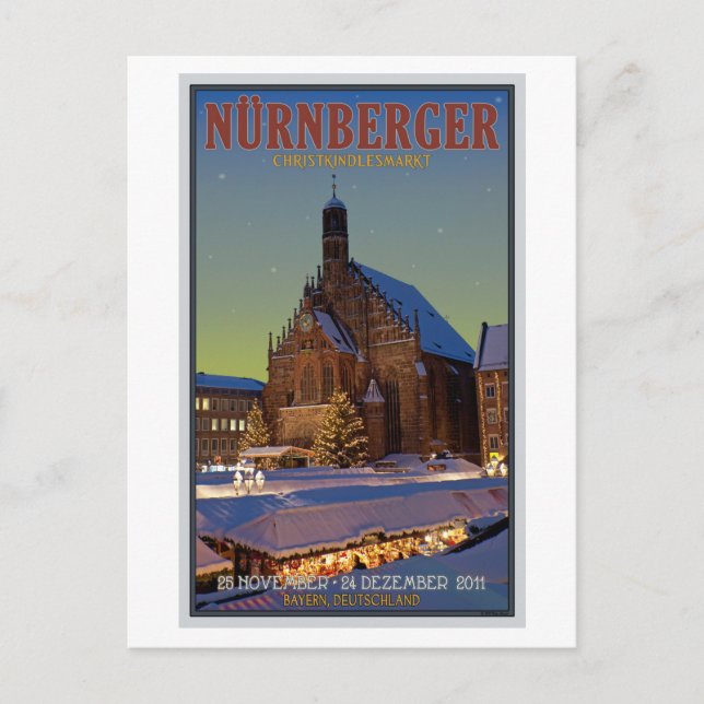 Carte Postale Nürnberg Frauenkirche et le marché de Noël (Devant)