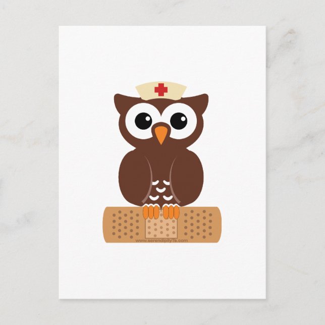 Carte Postale Nurse Owl (w/bandaid) (Devant)