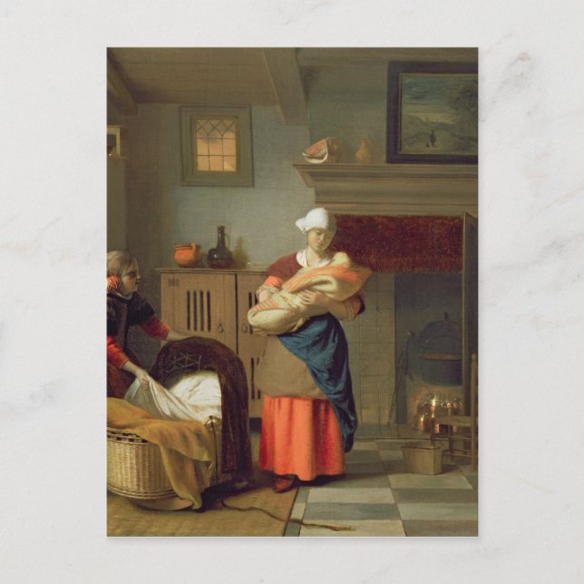 Carte Postale Nursemaid avec bébé à l'intérieur (Devant)