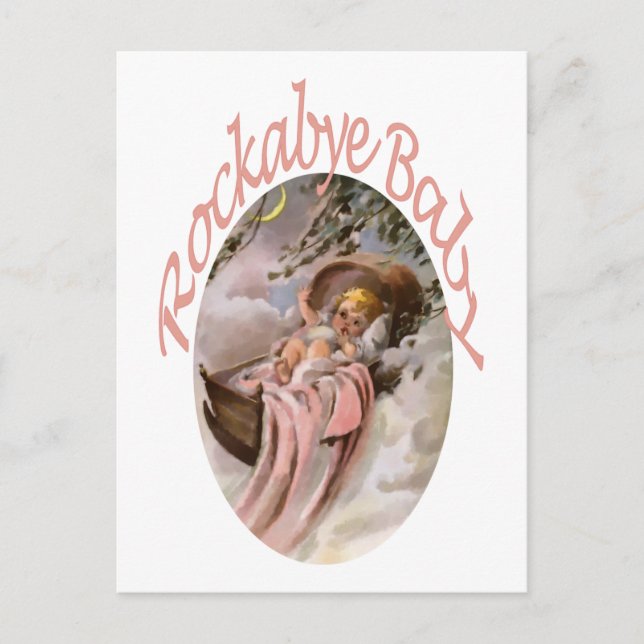 Carte Postale Nursery Rhymes Rockabye | Aquarelle bébé (Devant)