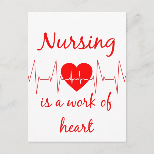 Carte Postale Nursing is a work of the Heart Inspirational Quota (Devant)