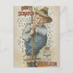 Carte Postale N'utilisez pas de cratch Mentholatum Ephemera