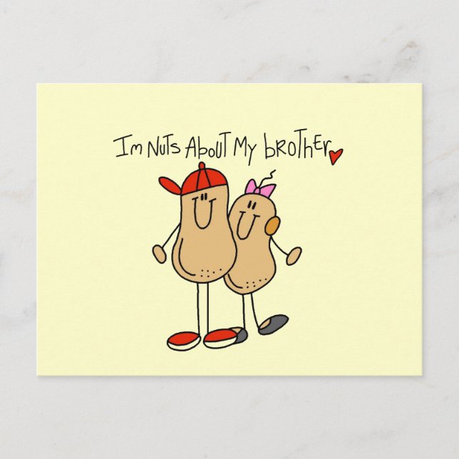 Carte Postale Nuts À propos de mes T-shirts et cadeaux Frères (Devant)