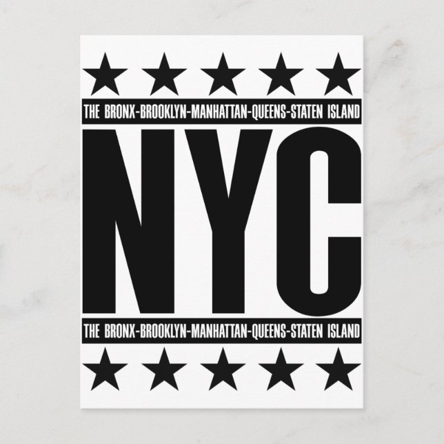 Carte Postale NYC Boroughs (Devant)