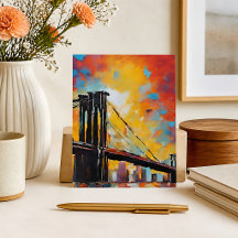 NYC Brooklyn Bridge Sunset Cityscape