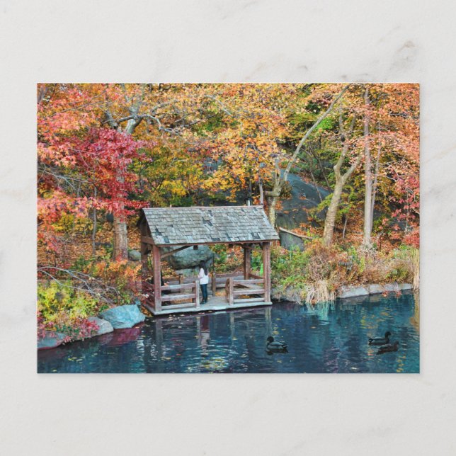 Carte Postale NYC Central Park Automne, Lac & Little Dock (Devant)