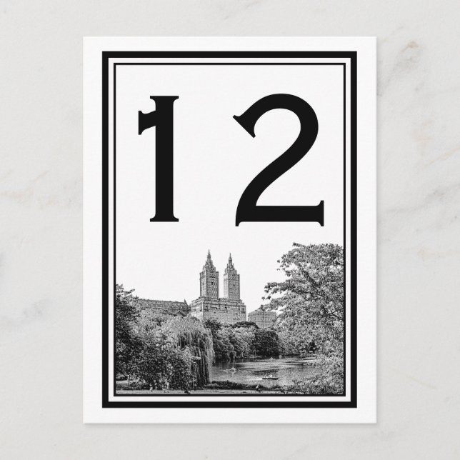 Carte Postale NYC Central Pk Lake San Remo Etched SQ Numéro de t (Devant)