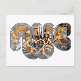 Carte Postale NYC et un mur de graffitis à Brooklyn, New York