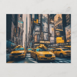 Carte Postale NYC Manhattan Taxis Jaunes