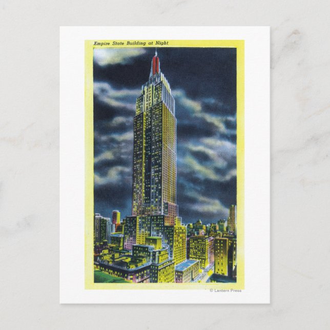 Carte Postale NYC, New YorkEmpire State Building à la nuit (Devant)