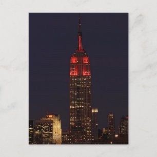 Carte Postale NYC Skyline ESB tout en rouge