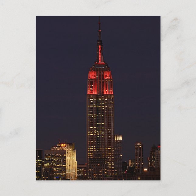 Carte Postale NYC Skyline ESB tout en rouge (Devant)
