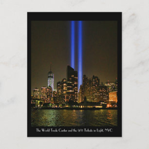 Carte Postale NYC Skyline : WTC 9/11 Hommage À La Lumière 2013 #
