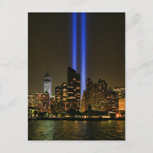 Carte Postale NYC Skyline : WTC 9/11 Hommage À La Lumière 2013 #