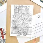 Carte postale NYC Stocker noir et blanc<br><div class="desc">Magnifiquement illustrée carte postale de magasin NYC avec un croquis noir et blanc d'une pierre de taille classique de New York.</div>