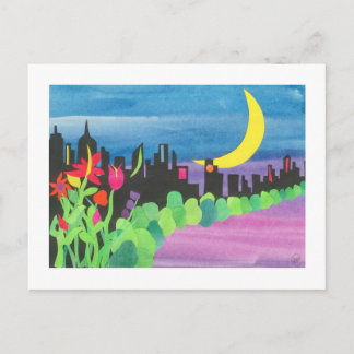 Carte Postale NYC vert à la nuit II 07-09