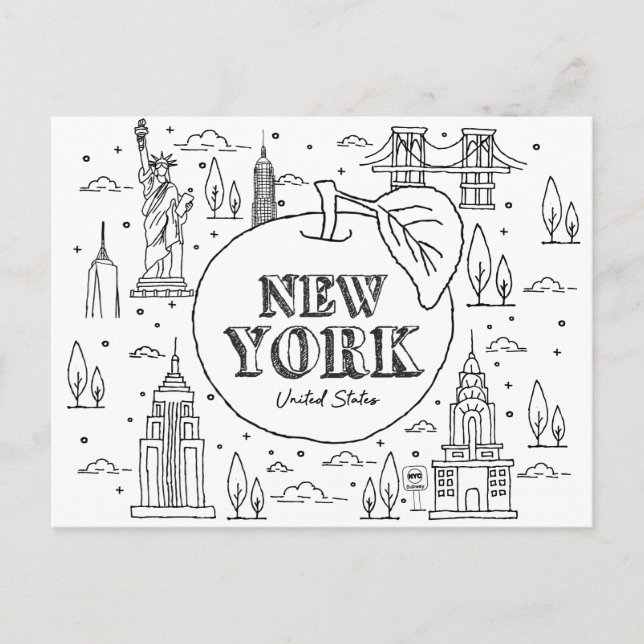 Carte Postale NYE New York Vacances Souvenirs NYC Cadeau (Devant)