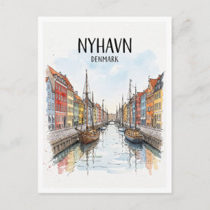Carte Postale Nyhavn Copenhague Danemark