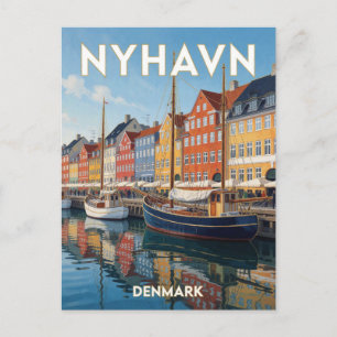 Carte Postale Nyhavn Danemark Front de mer coloré de Copenhague