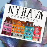 Carte Postale NYHAVN Kobenhavn Watercolor Art Travel<br><div class="desc">Carte personnalisable,  Ajoutez votre propre texte à l'arrière ou à l'avant de la carte. Consultez ma boutique pour plus de designs ou dites-moi si vous voulez quelque chose de personnalisé.</div>