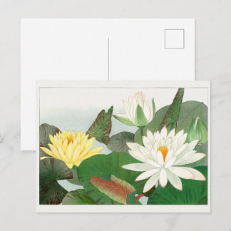 Carte Postale Nymphaea lotus, gravure sur bois japonaise, 1917