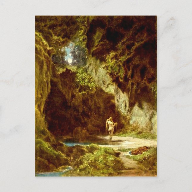 Carte Postale Nymphe de bain vintage-motivation (Devant)