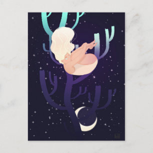 Carte Postale Nymphe de lune à Woods