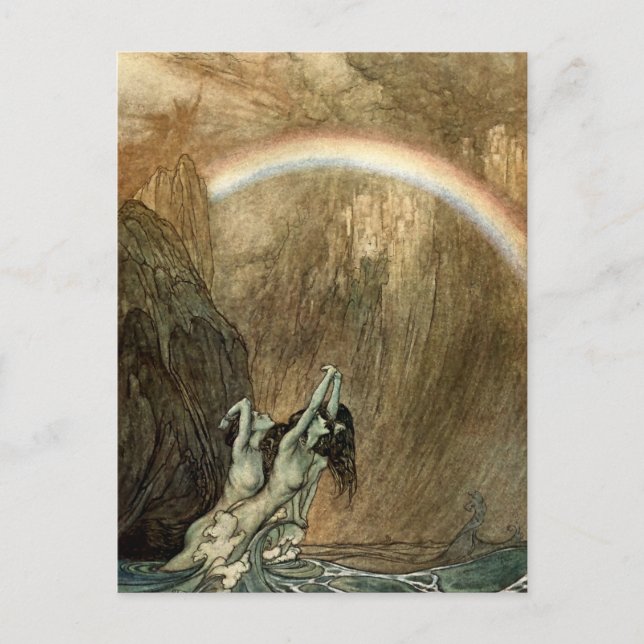 Carte Postale Nymphe du Rhin de "l'Anneau" de Wagner par Arthur  (Devant)