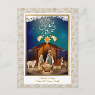 Carte Postale "O venez, adorons-le" Noël de la Nativité