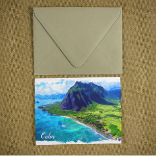 Carte Postale Oahu Hawaii Panorama Vue Plage