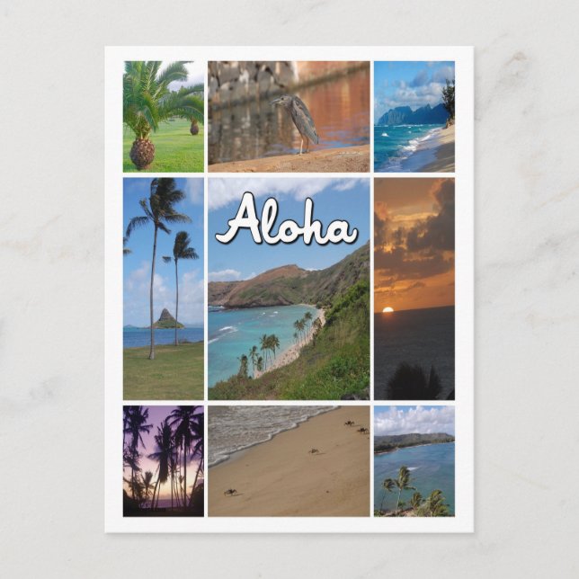 Carte Postale Oahu, Hawaii Photo Collage (Devant)