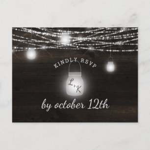 Carte Postale Oak Ridge Rustic Wood Mariage Repas Choix RSVP