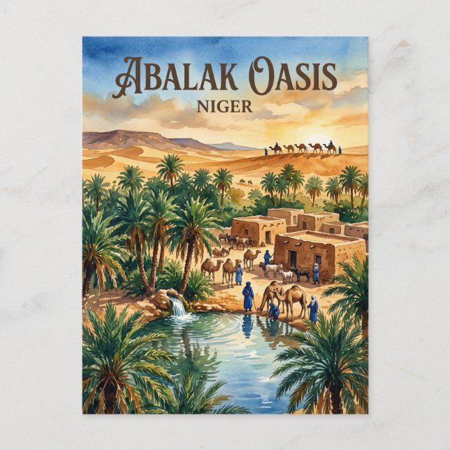 Carte Postale Oasis d'Abalak Niger (Devant)