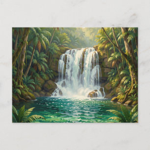 Carte Postale Oasis de la cascade tropicale luxuriante