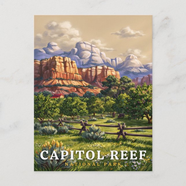 Carte Postale Oasis du désert du parc national de Capitol Reef (Devant)