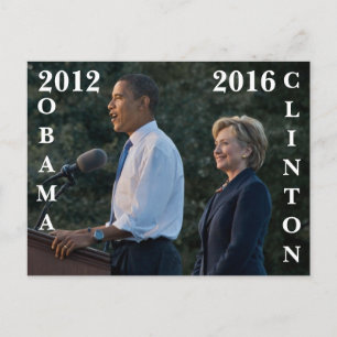 Carte Postale Obama 2012 et Clinton 2016