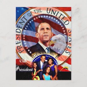 Carte Postale Obama,45e président des États-Unis_