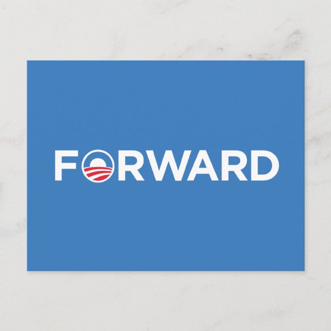 Carte Postale Obama Biden 2012 en avant (blanc sur bleu clair) (Devant)