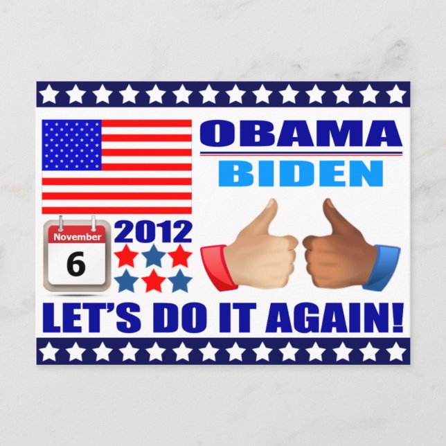 Carte Postale : Obama/Biden - Calendrier -Faites-l (Devant)