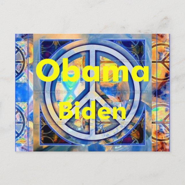 Carte postale Obama Biden PEACE (Devant)
