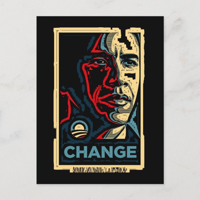 Carte Postale Obama change (Devant)