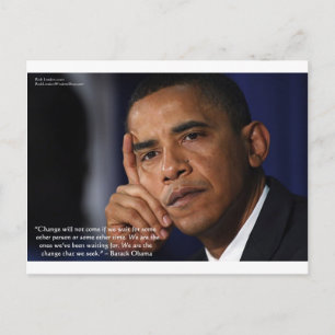 Carte Postale Obama "Changer" Citations de sagesse Cadeaux et T-