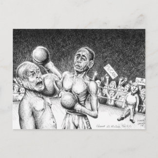 Carte Postale Obama contre McCain, le K.O.