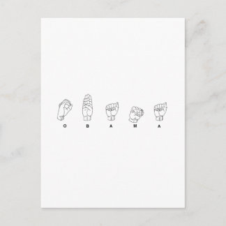 Carte Postale Obama-Dans le signe Langue