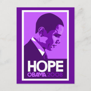 Carte Postale Obama espère violet
